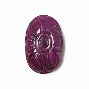 Ruby 26.76ct Floral Carved Gemstone