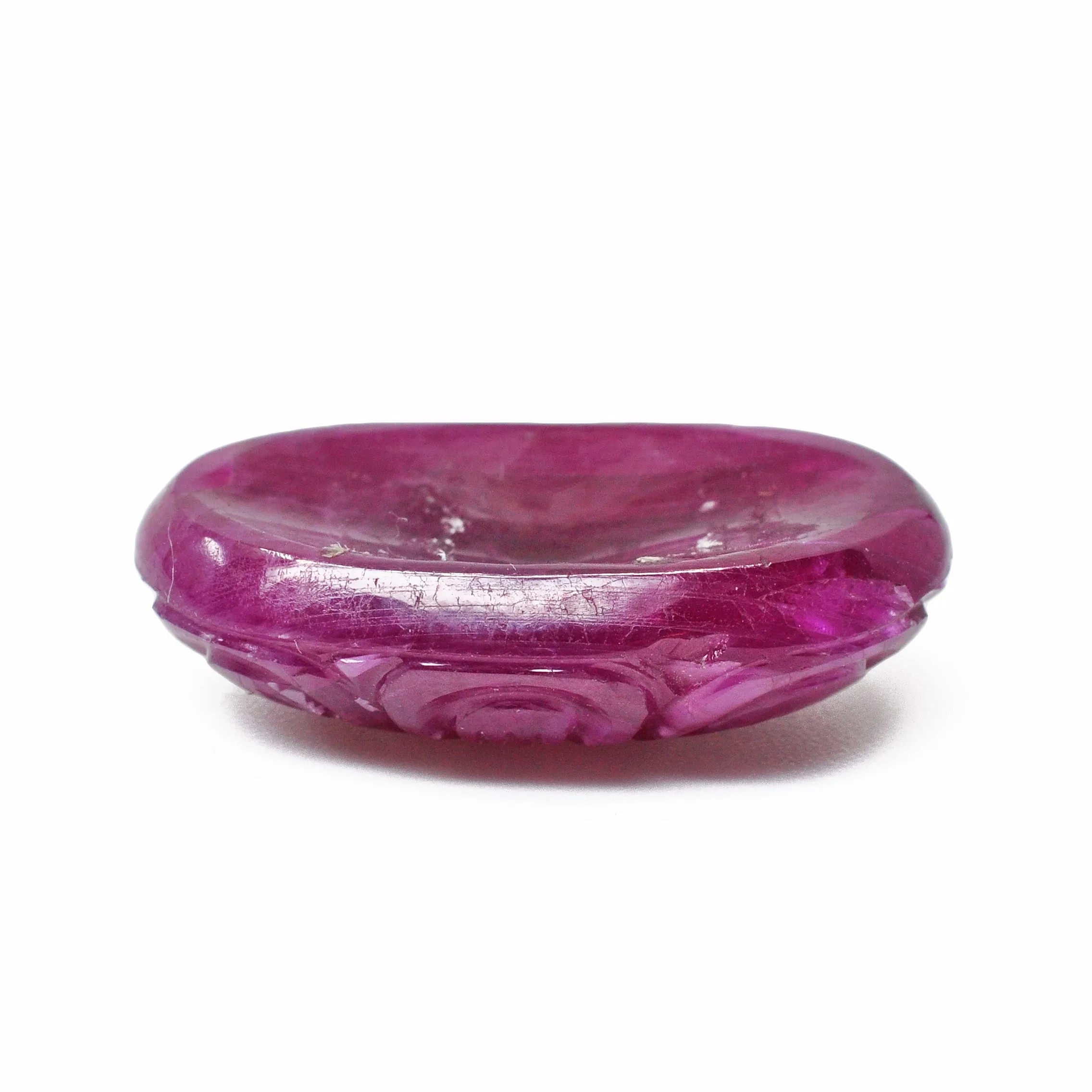Ruby 26.76ct Floral Carved Gemstone