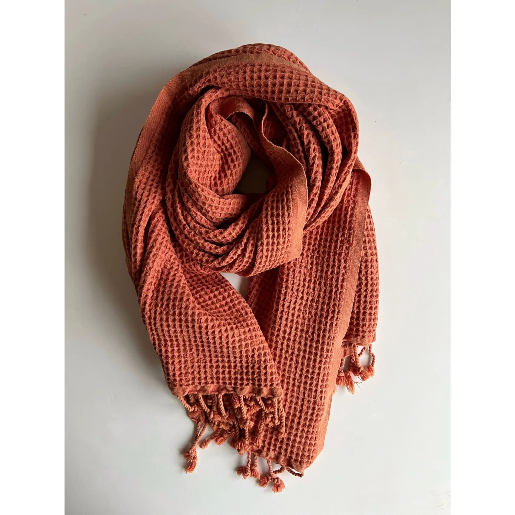 Rulo -  Cotton Waffle Scarf- Olive