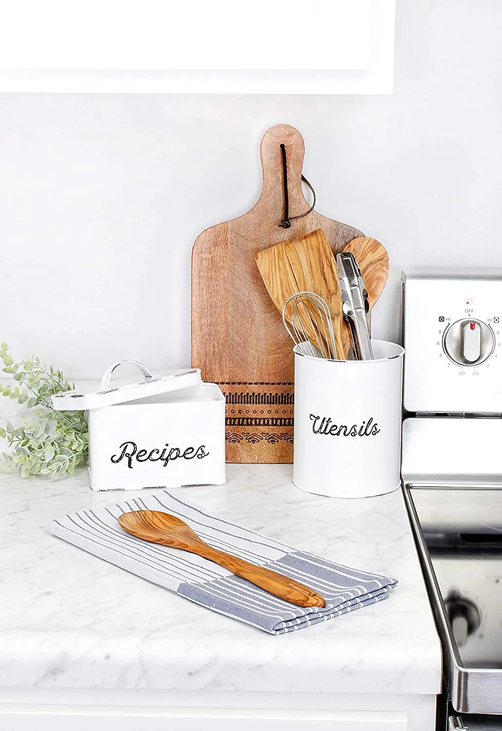 Rustic White Enamelware Recipe Box (Case of 30)
