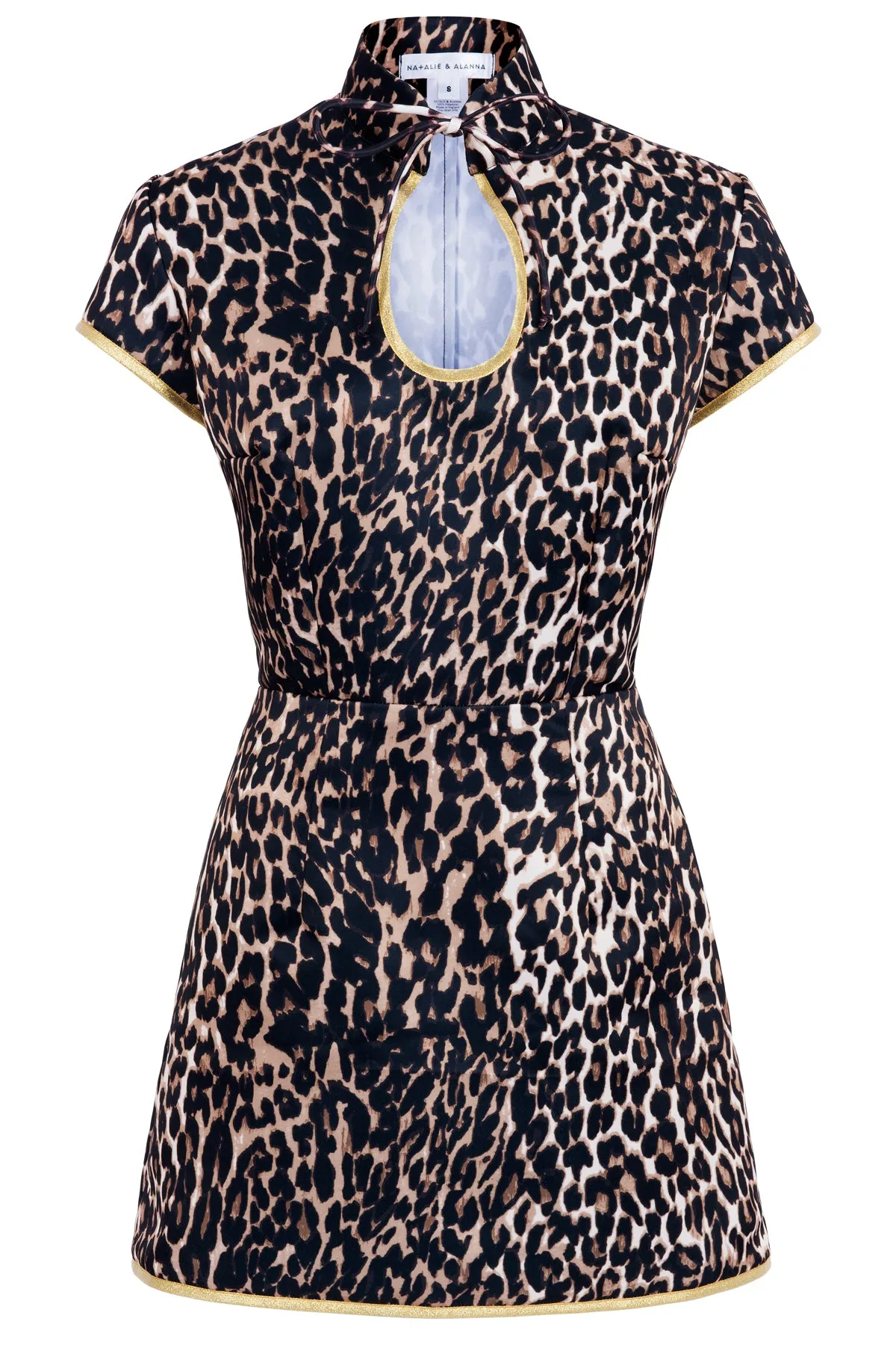 SAMPLE SALE Anna Mae Leopard Satin Mini Dress SIZE US 2-4/ UK 6-8