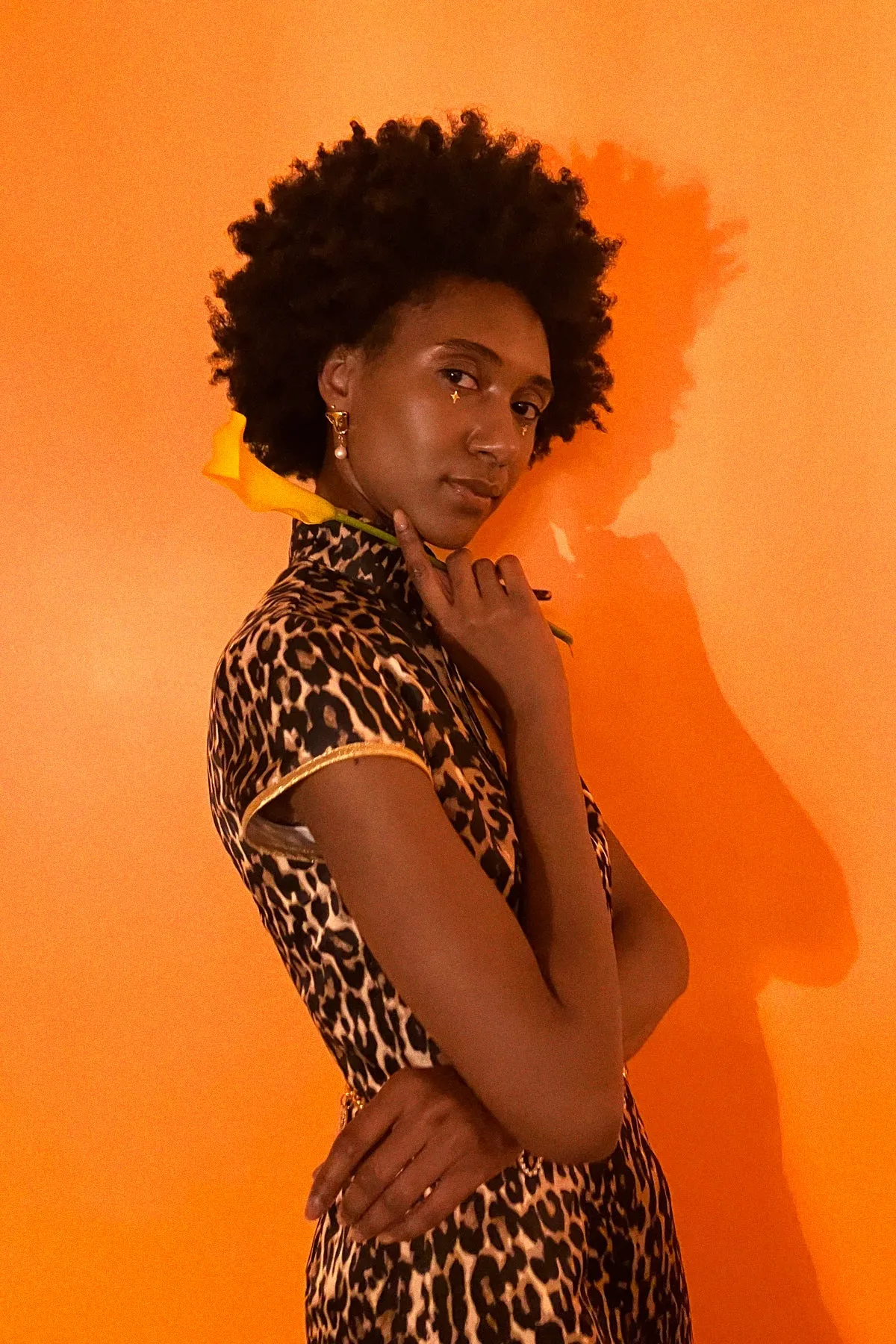 SAMPLE SALE Anna Mae Leopard Satin Mini Dress SIZE US 2-4/ UK 6-8