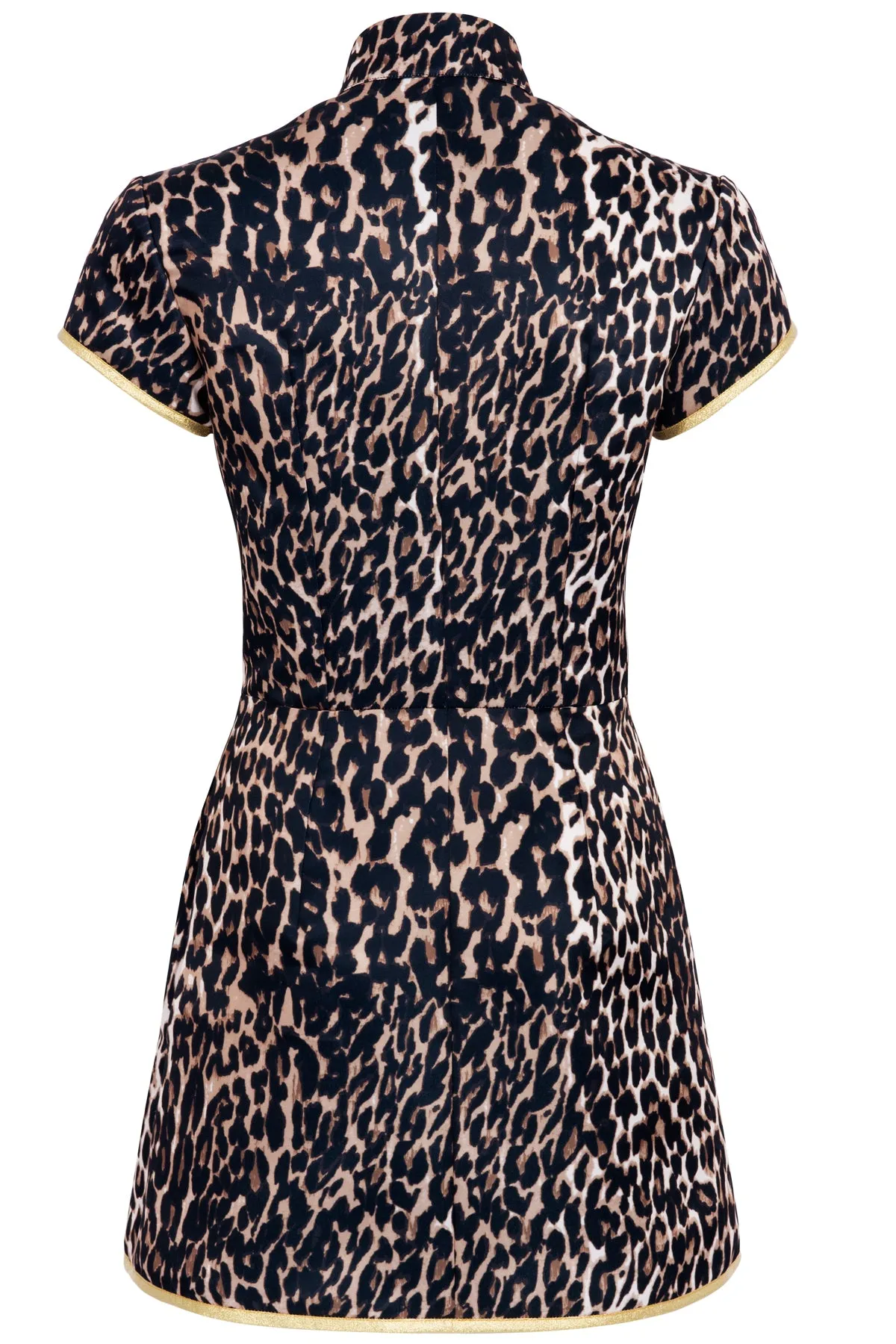 SAMPLE SALE Anna Mae Leopard Satin Mini Dress SIZE US 2-4/ UK 6-8