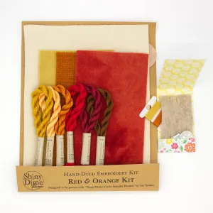 Sampler Embroidery Kit - Red and Orange