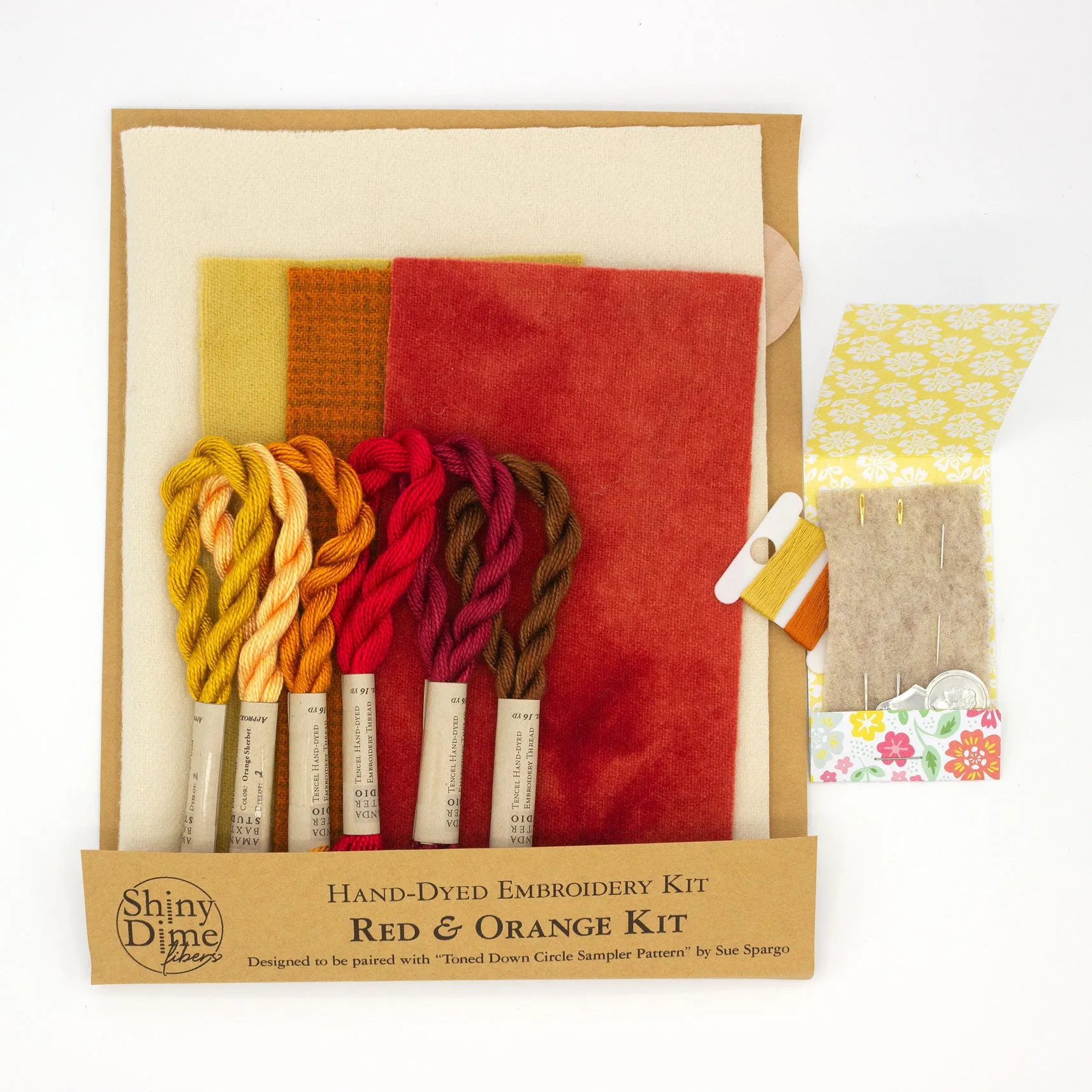 Sampler Embroidery Kit - Red and Orange
