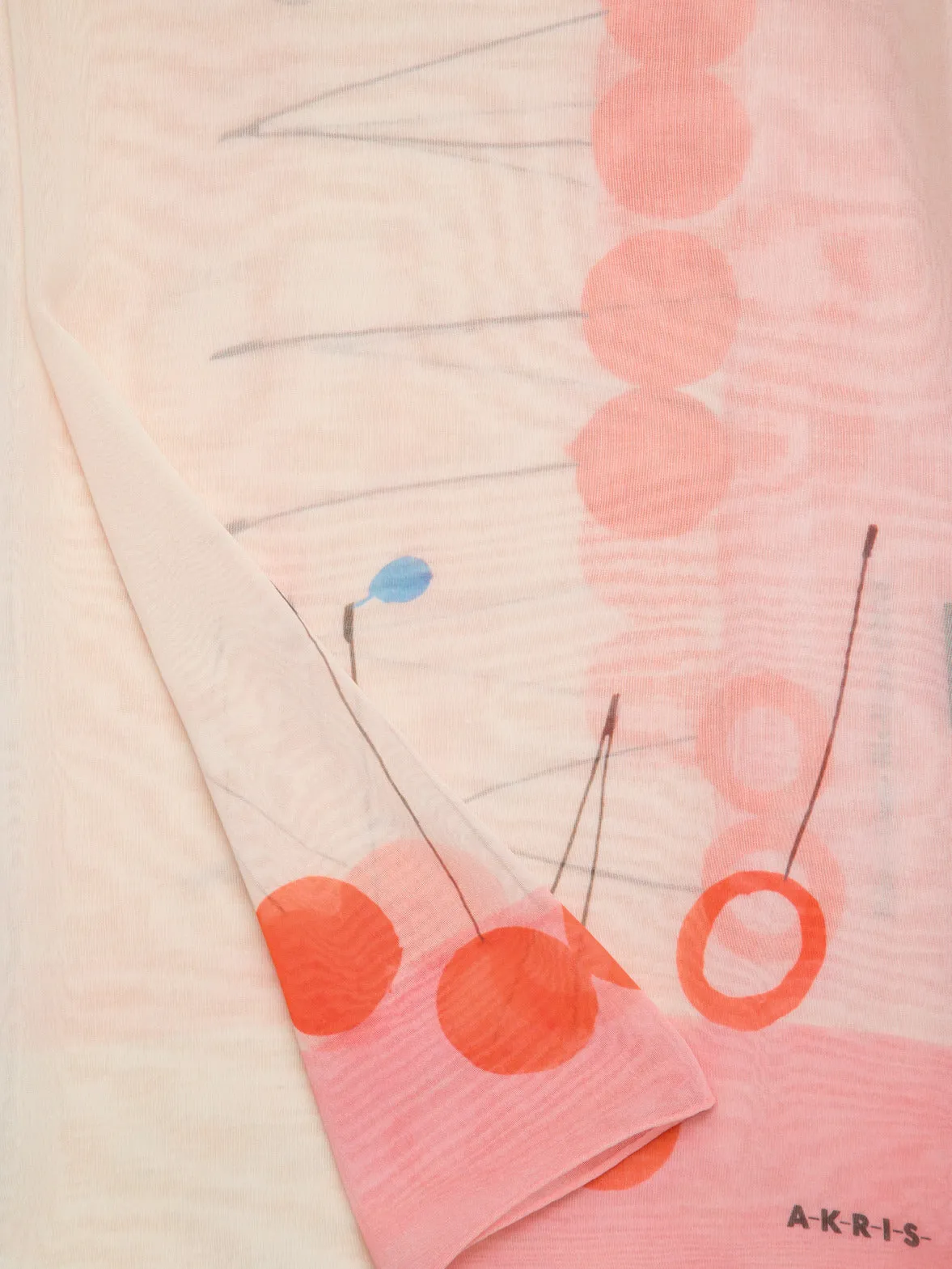 Scarf in Cotton Silk with Cherries Print