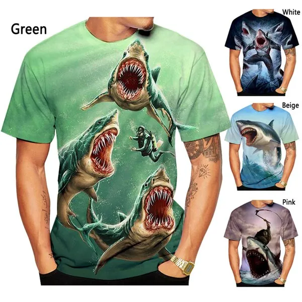 Scuba diving T-Shirt for Men | Shark 3D Print Casual T-shirt