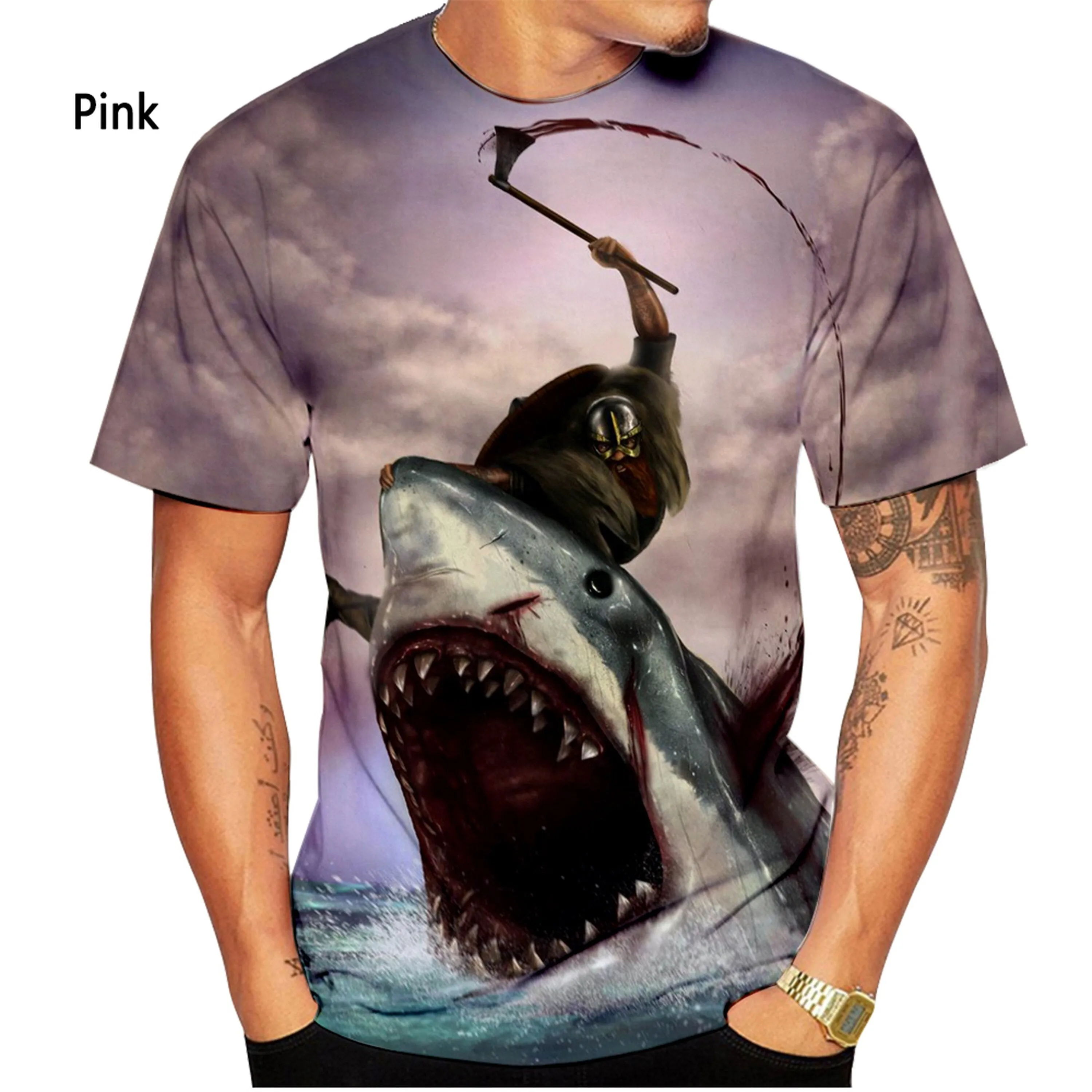 Scuba diving T-Shirt for Men | Shark 3D Print Casual T-shirt