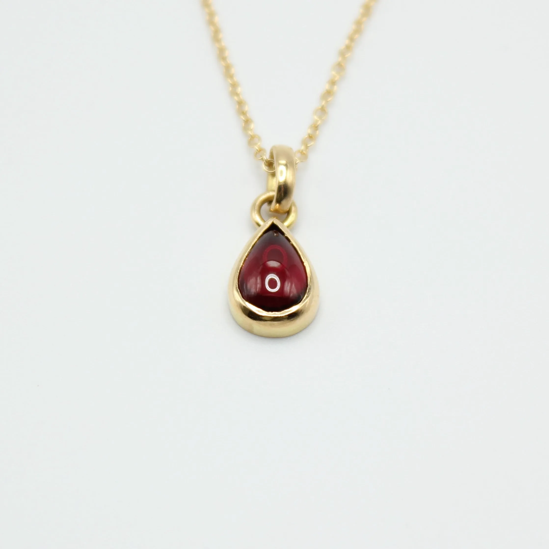 Sedona Pear Shape Garnet Pendant in 20K Peach Gold
