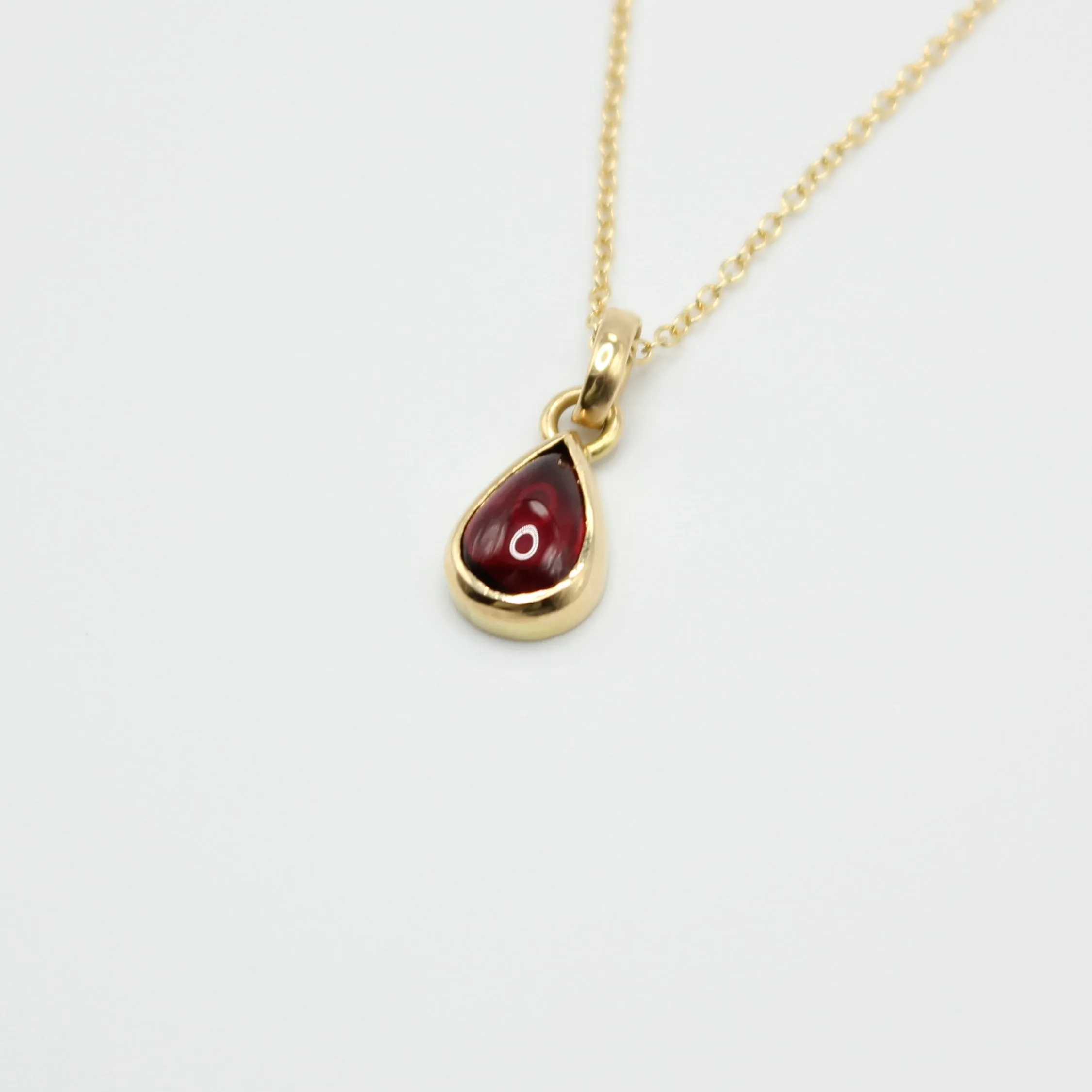 Sedona Pear Shape Garnet Pendant in 20K Peach Gold