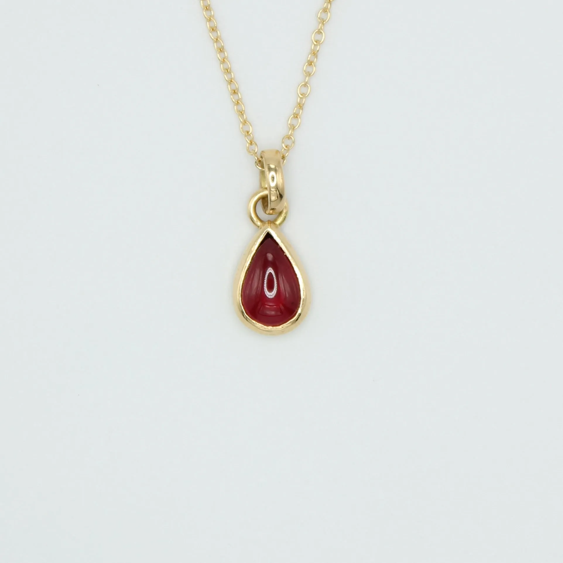 Sedona Pear Shape Garnet Pendant in 20K Peach Gold