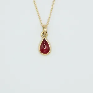 Sedona Pear Shape Garnet Pendant in 20K Peach Gold