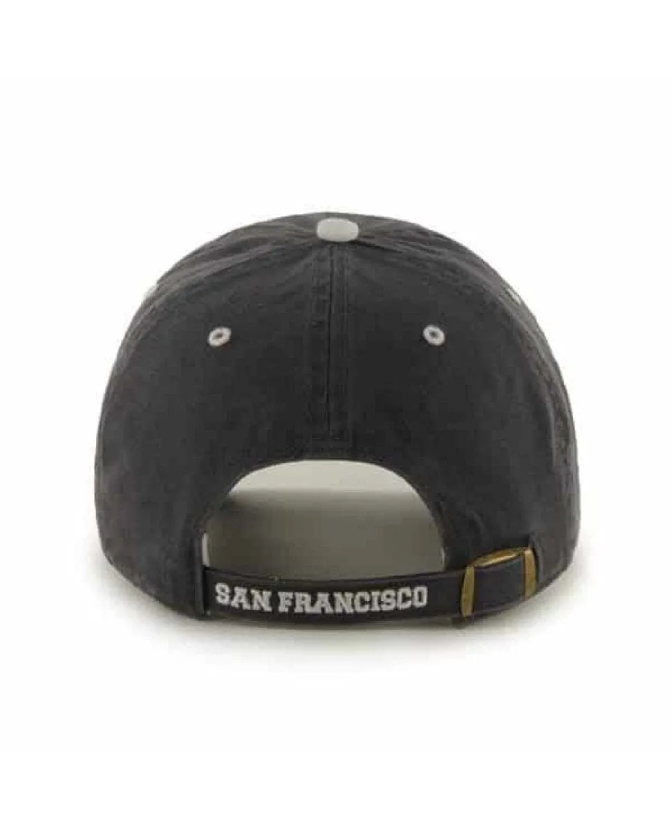SF Giants Baseball Hat Charcoal White Clean Up