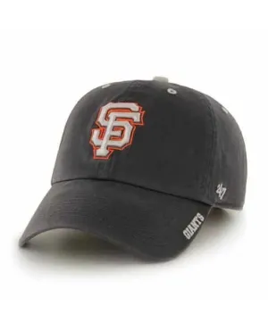 SF Giants Baseball Hat Charcoal White Clean Up