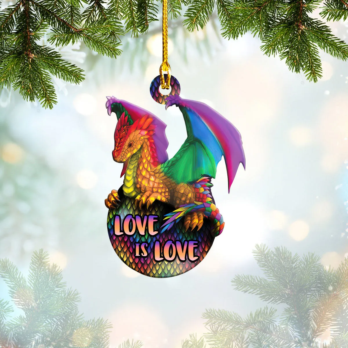 Shaped Ornament - Dragon Lgbt