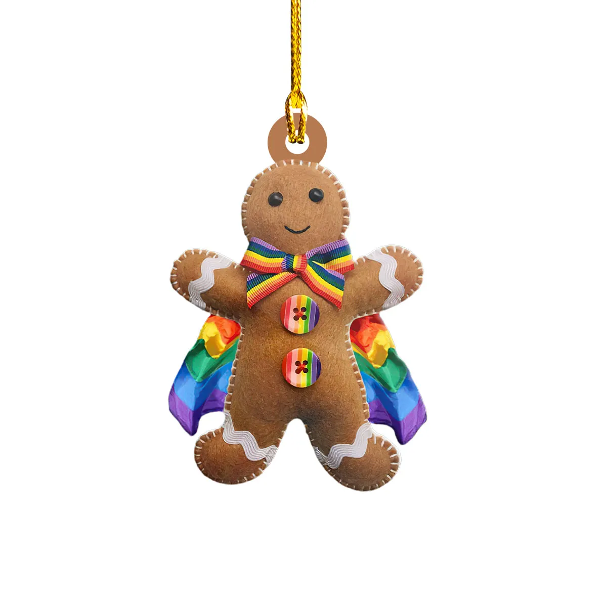 Shaped Ornament - Gingerbread Lgbt