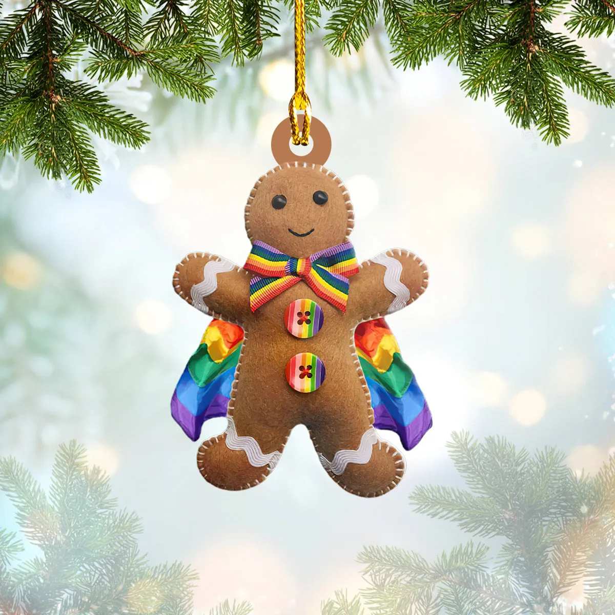 Shaped Ornament - Gingerbread Lgbt