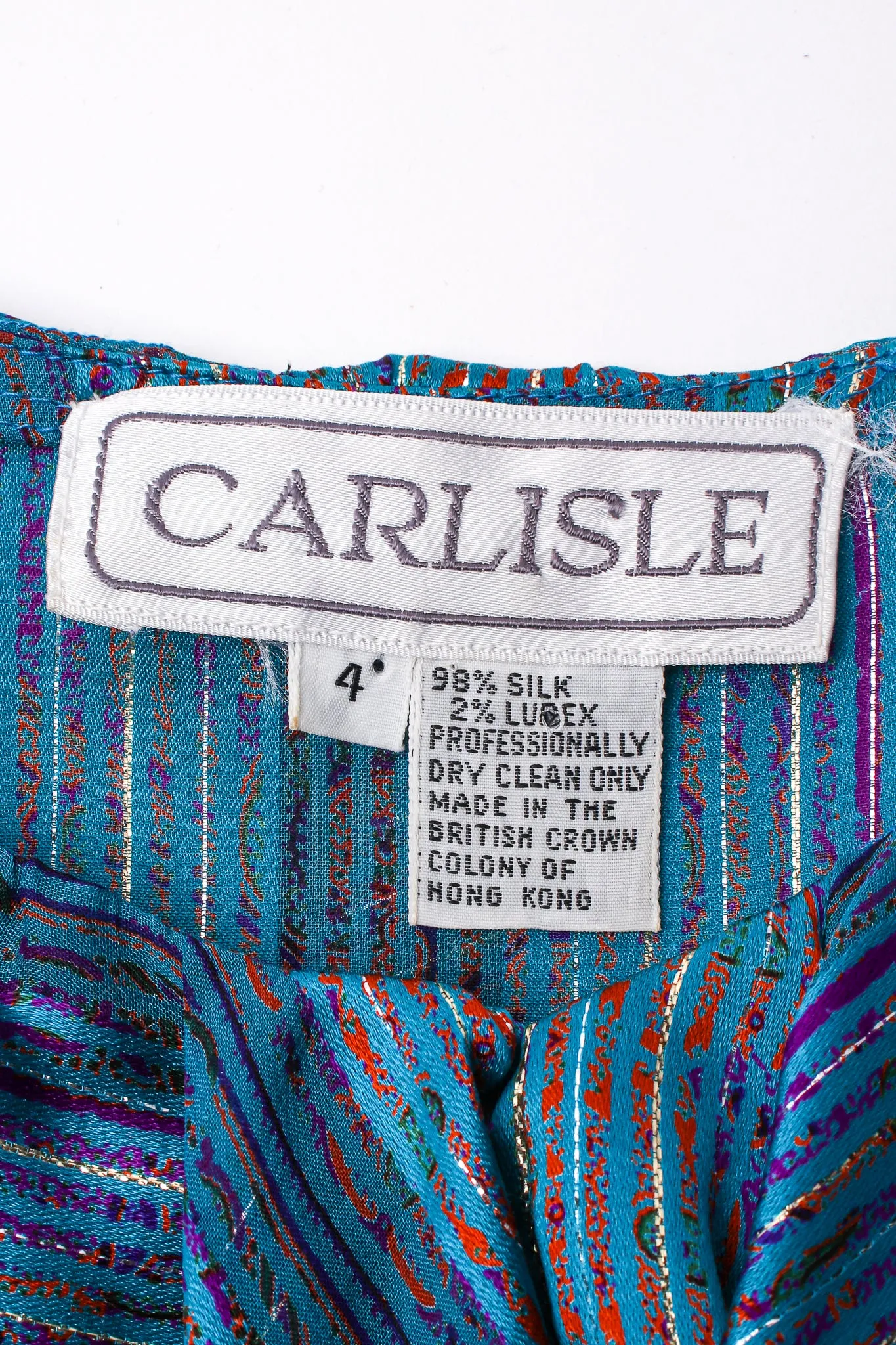Sheer Paisley Stripe Ruffle Blouse