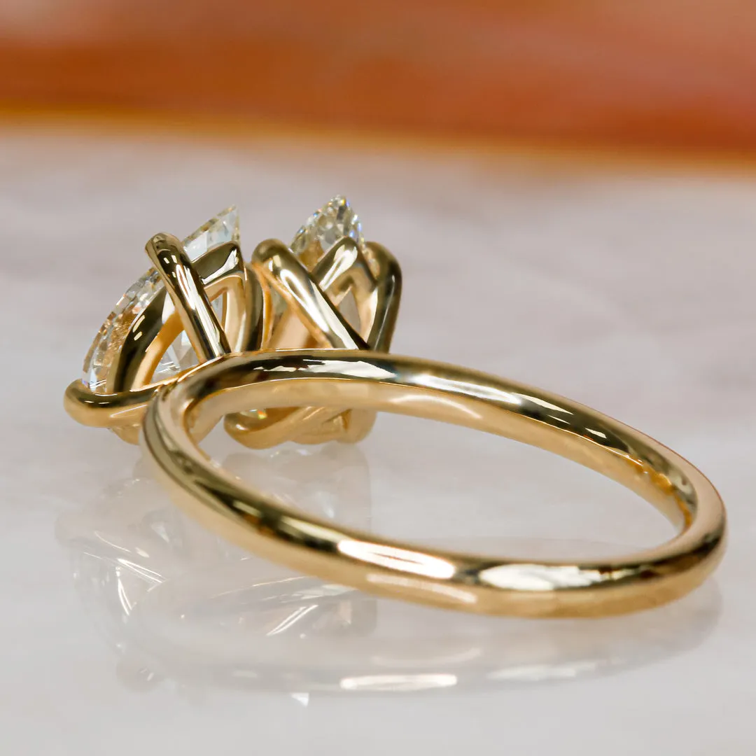 Shine On Plain Band Natural Pear  Diamond Engagement Ring