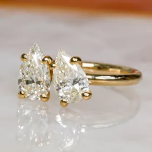 Shine On Plain Band Natural Pear  Diamond Engagement Ring