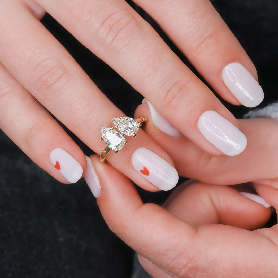 Shine On Plain Band Natural Pear  Diamond Engagement Ring
