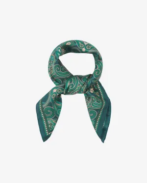 Silk Emerald Paisley Neckerchief - The Windermere