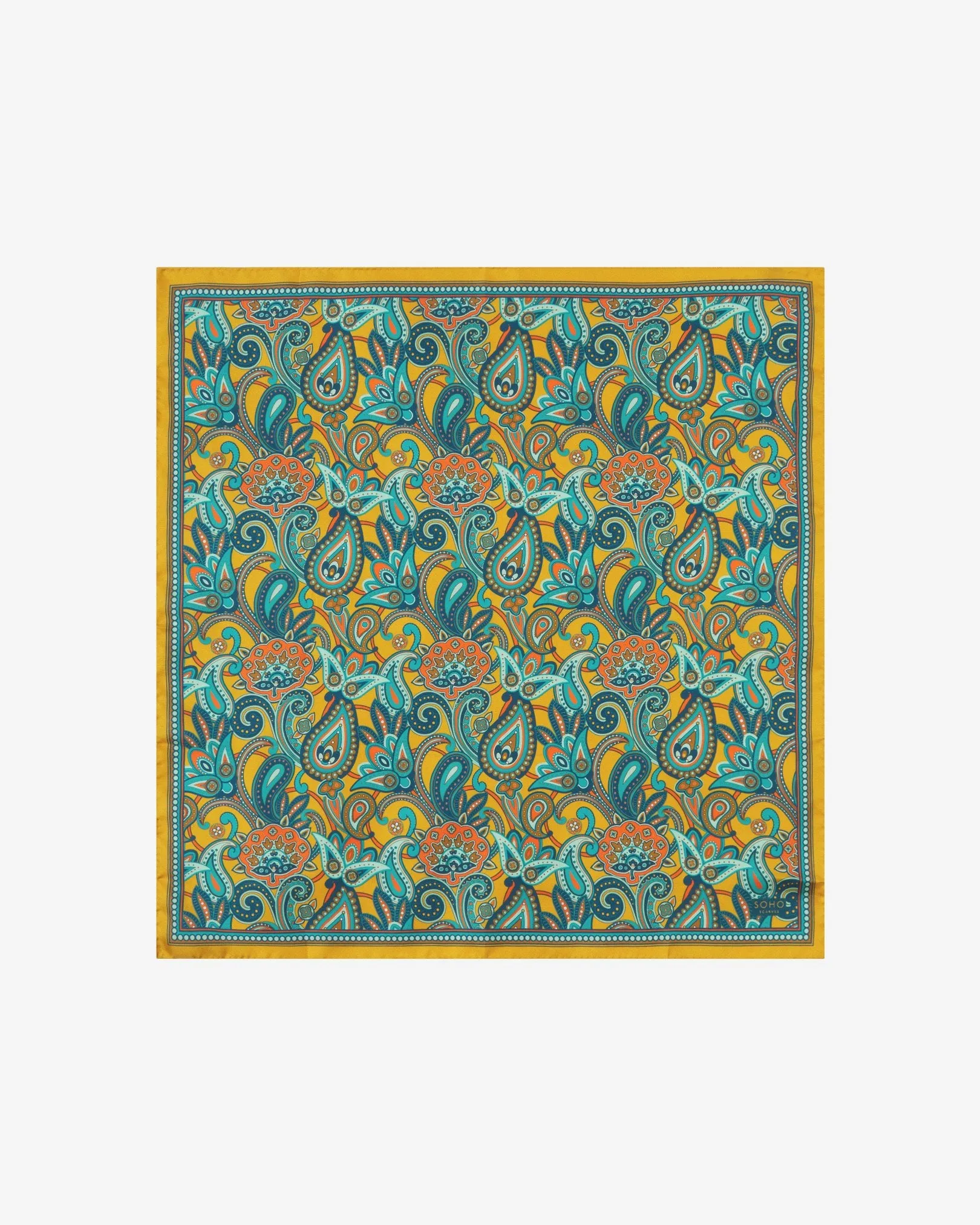 Silk Gold Paisley Neckerchief - The Windermere