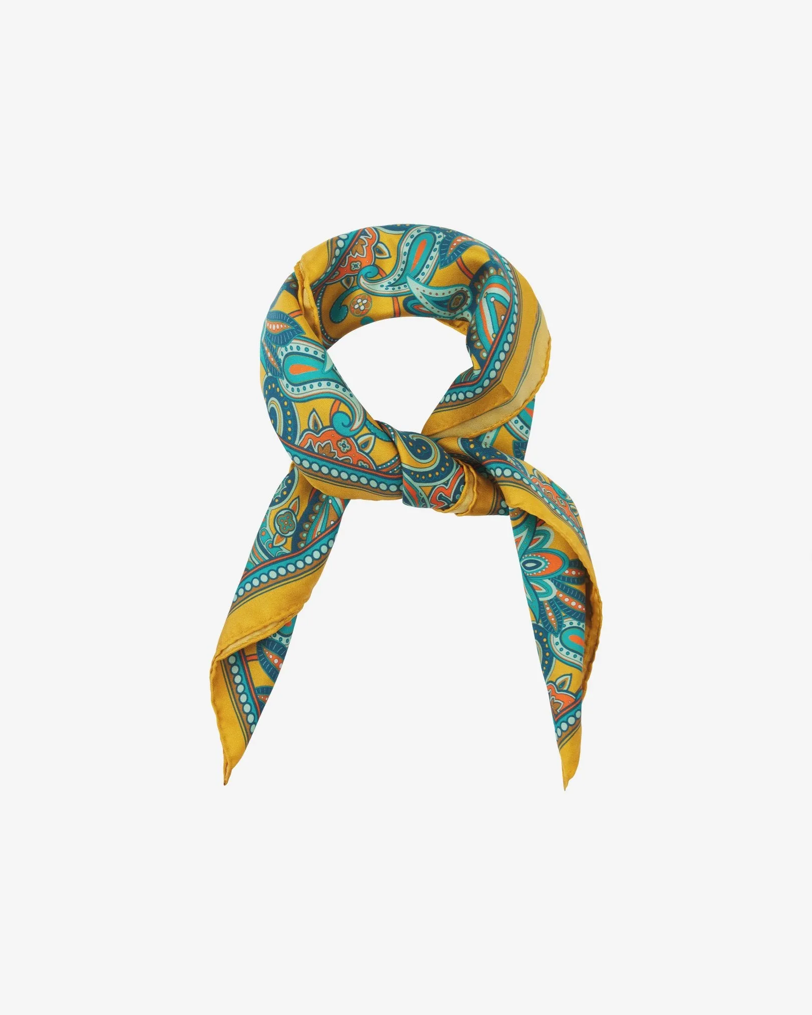 Silk Gold Paisley Neckerchief - The Windermere