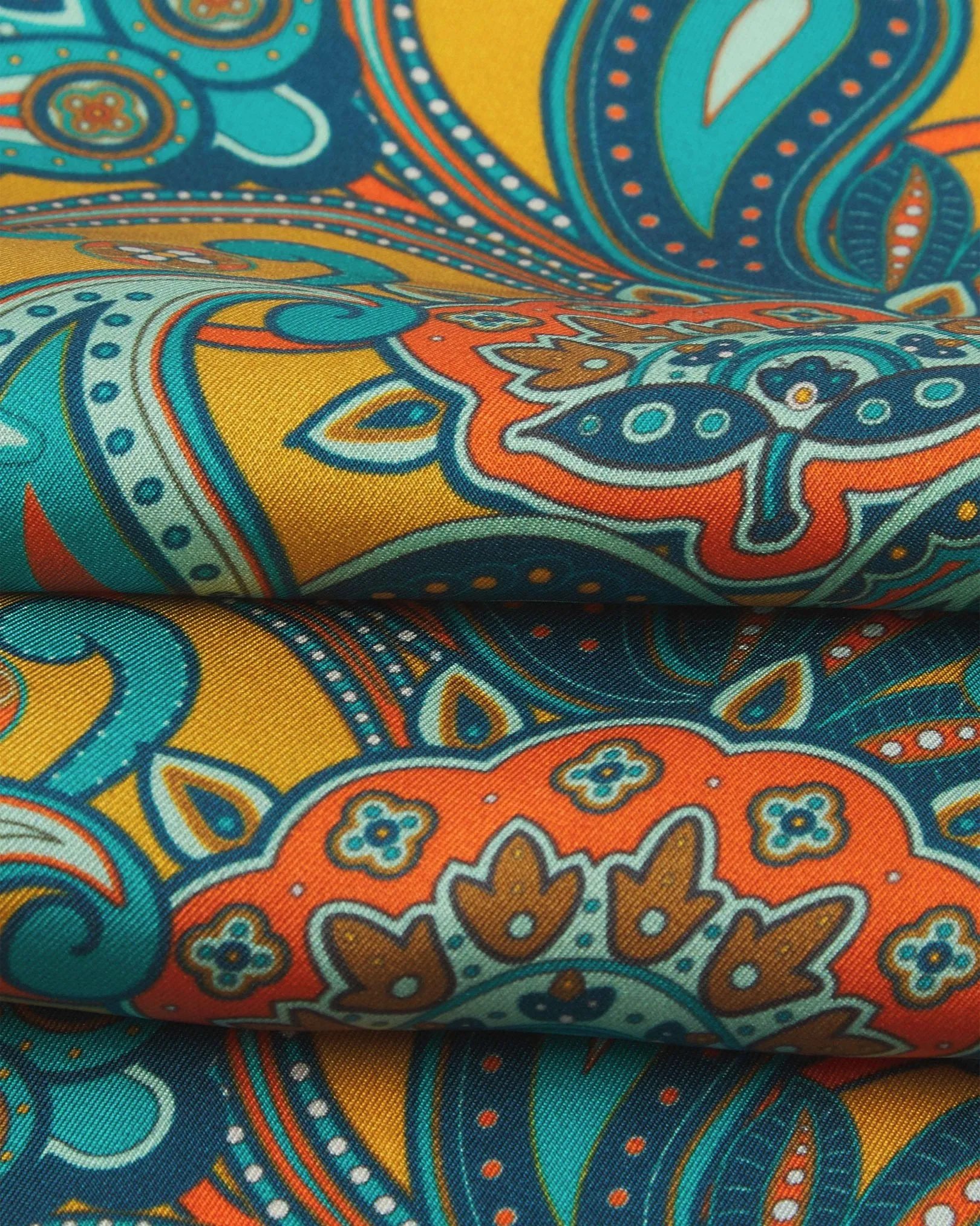 Silk Gold Paisley Neckerchief - The Windermere