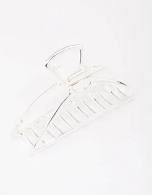 Silver Large Outline Hair Claw Clip