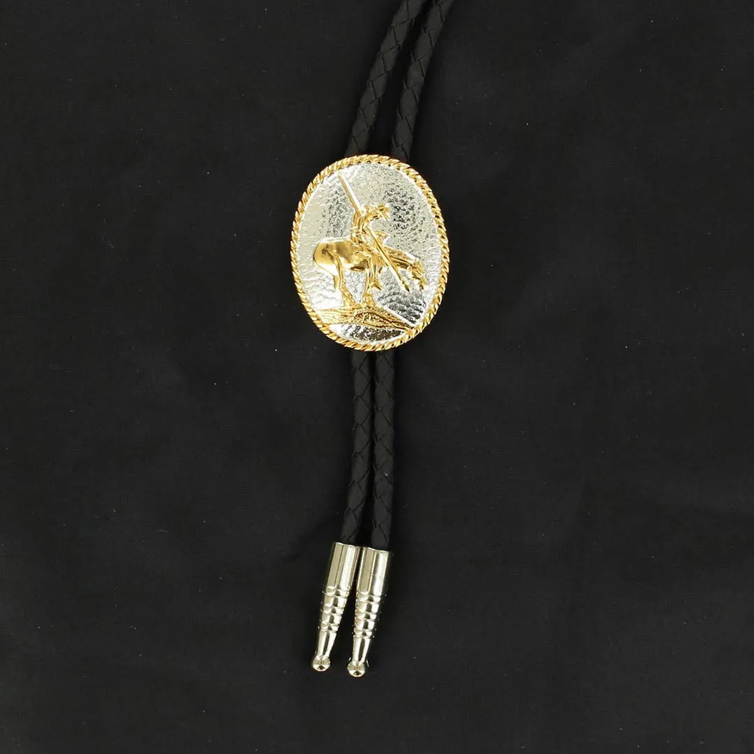 Silver/Gold End of Trail Bolo Tie