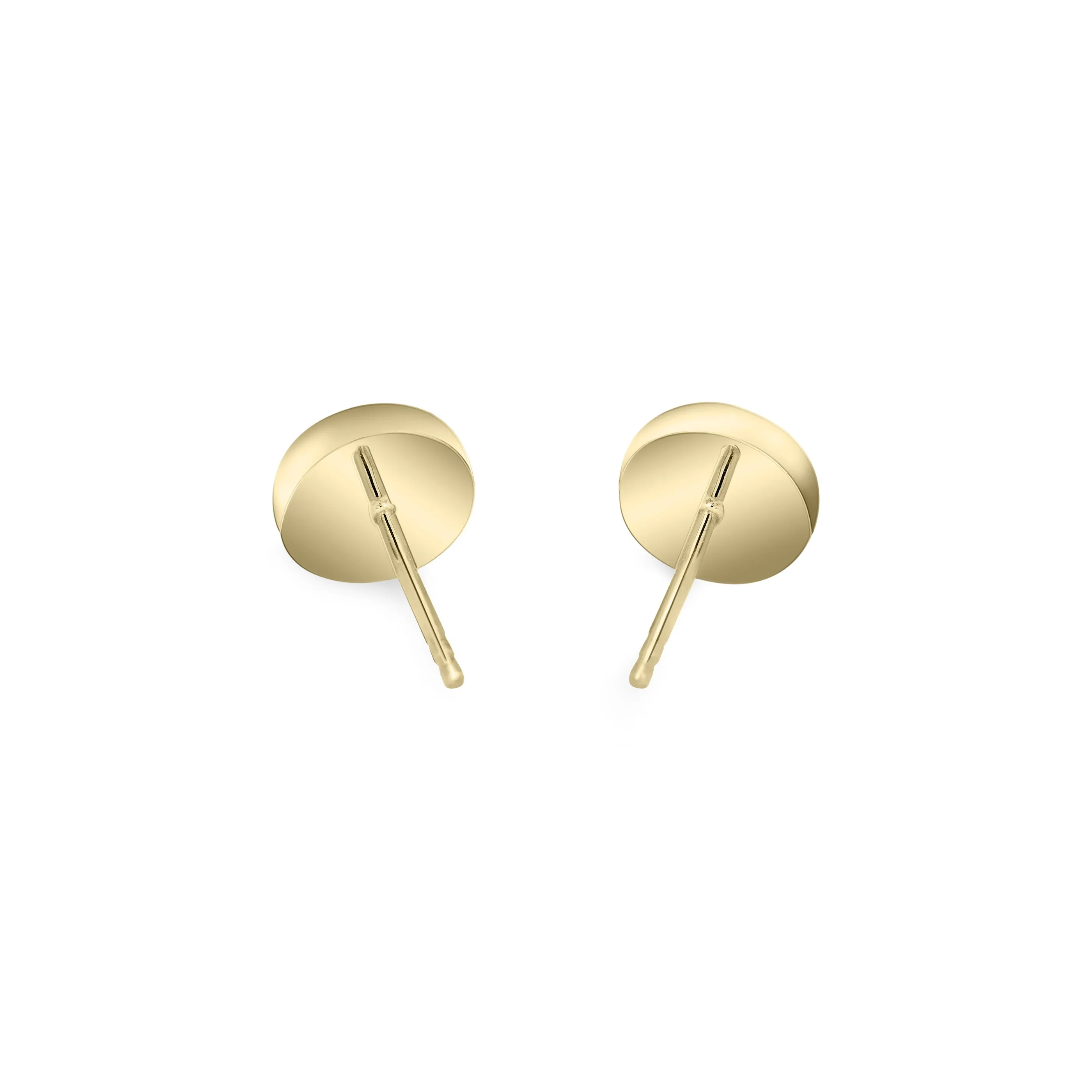 Simple Circle Stud Cremation Earrings in 14K Yellow Gold