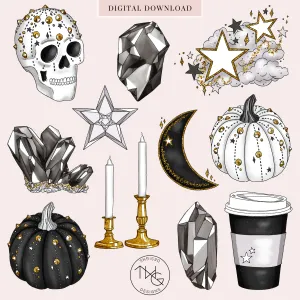 Smokey Quartz Clipart   Pattern Bundle