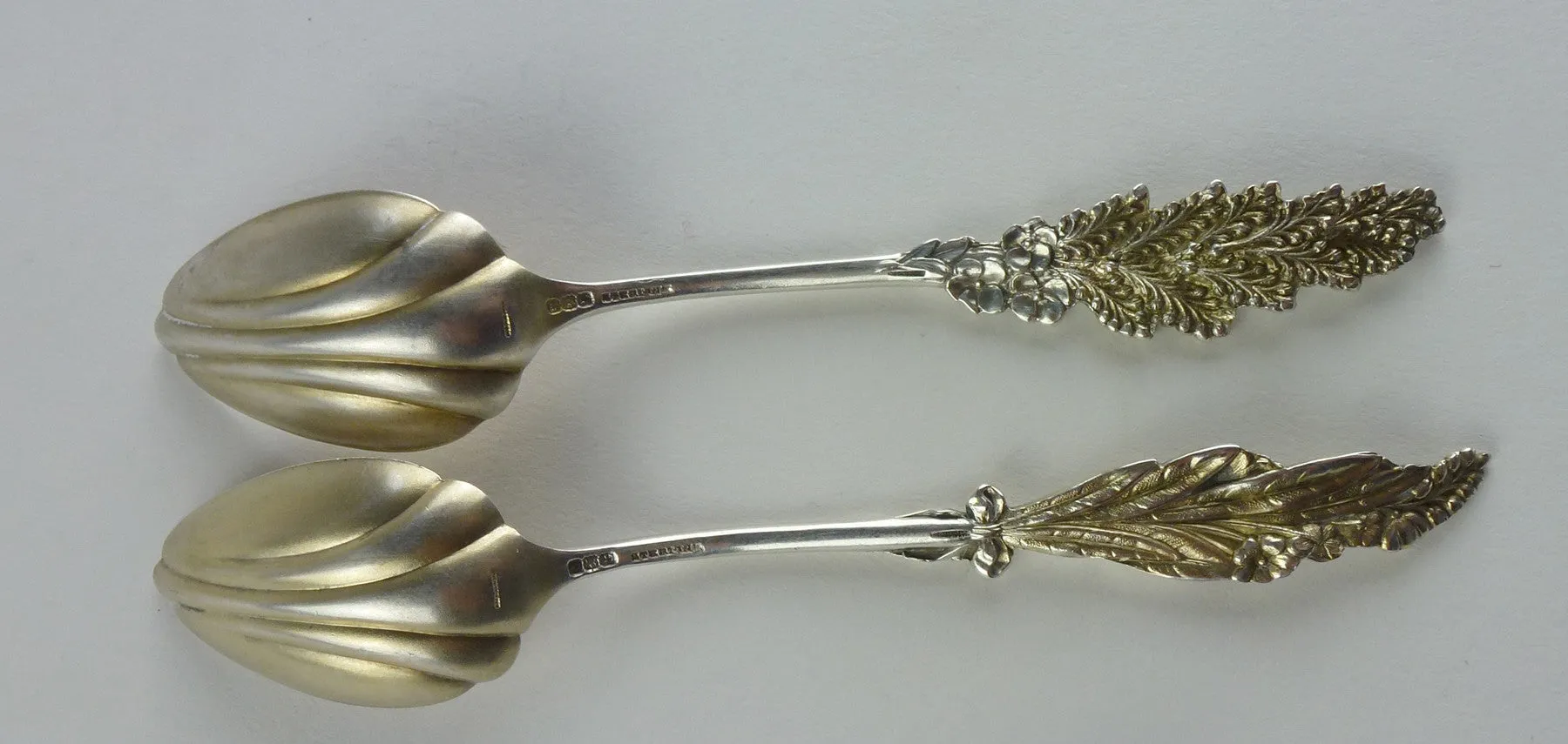 SOLD Harlequin Set of Six Sterling and Gold-Wash Grapefruit Spoons by Whiting