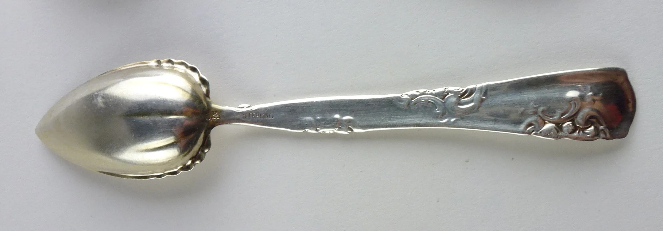 SOLD Harlequin Set of Six Sterling and Gold-Wash Grapefruit Spoons by Whiting