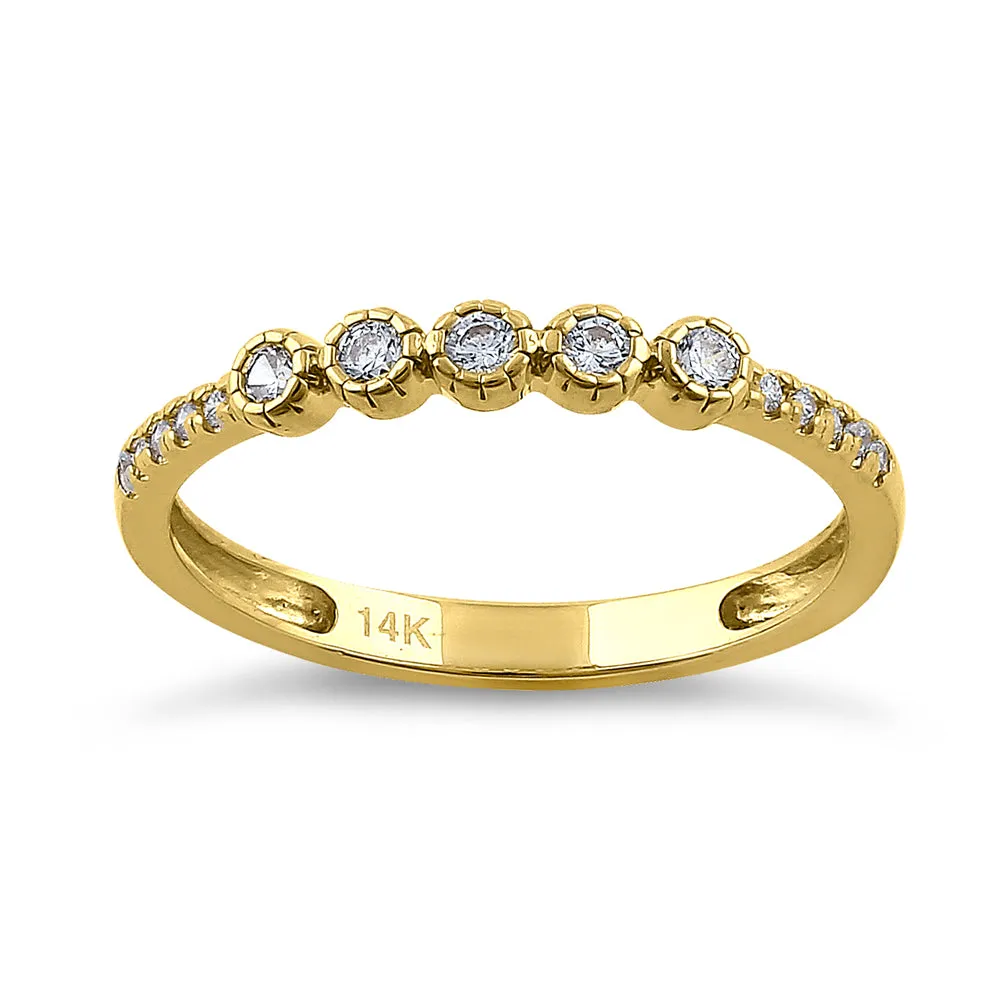 Solid 14K Yellow Gold Simple Round 0.30 ct. Diamond Ring