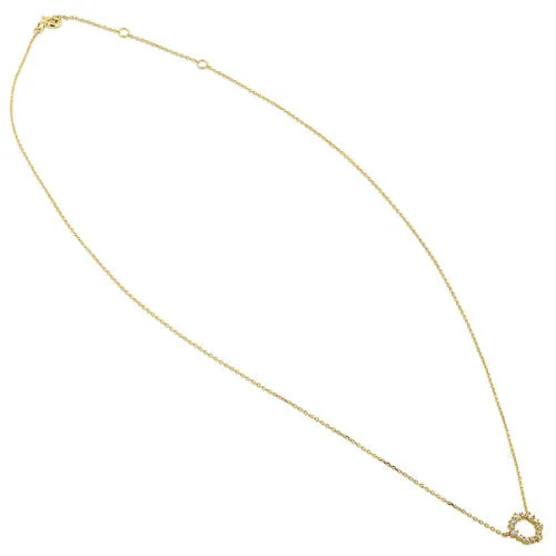Solid 14K Yellow Gold Simple Wreath 0.17 ct. Diamond Necklace