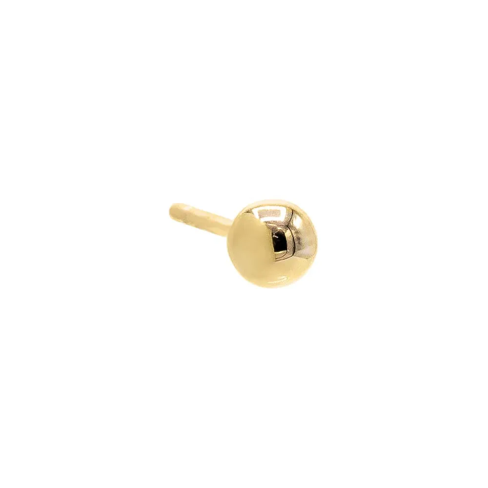Solid Ball Stud Earring 14K
