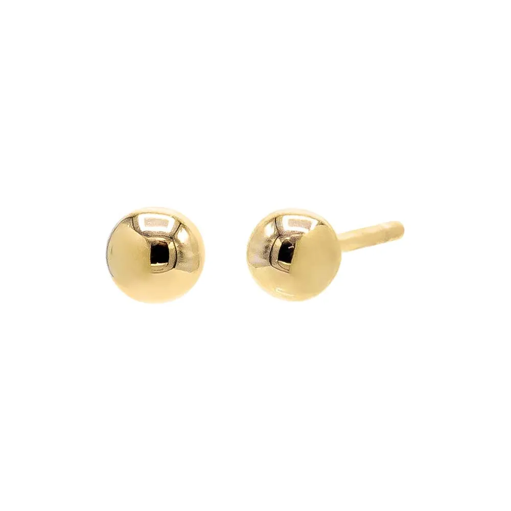 Solid Ball Stud Earring 14K