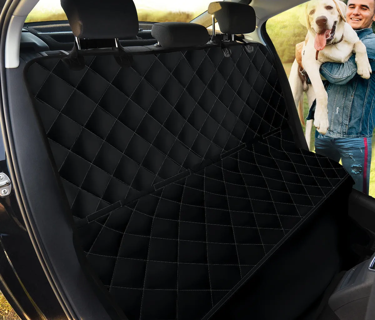 Solid Black Dog Hammock Back Seat Cover For Pets