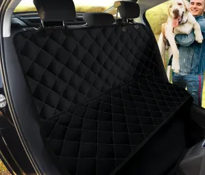 Solid Black Dog Hammock Back Seat Cover For Pets