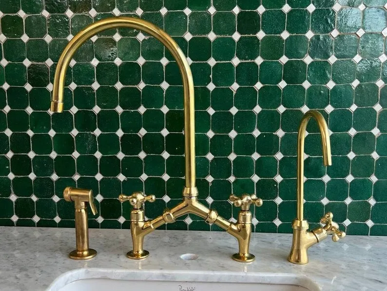 Solid Brass Kitchen Faucets, Moroccan Handmade