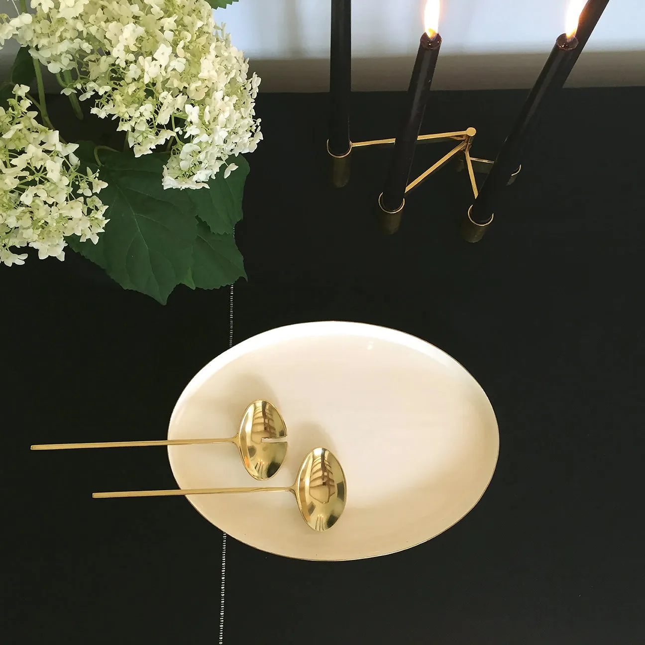 Solid Brass Servers 9" - Set of 2