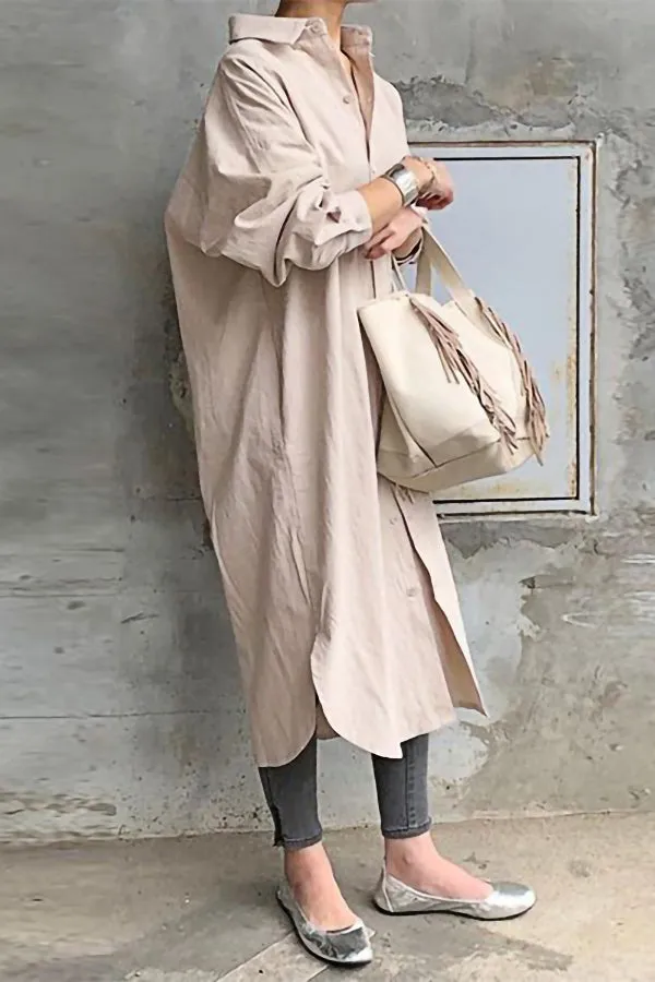 Solid Color Long Sleeve Shirt