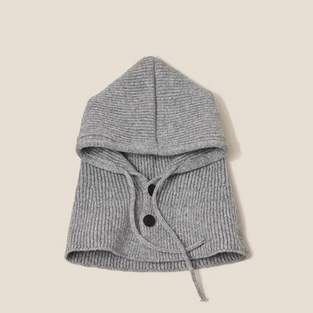 Solid Color Scarf Knitted Hat