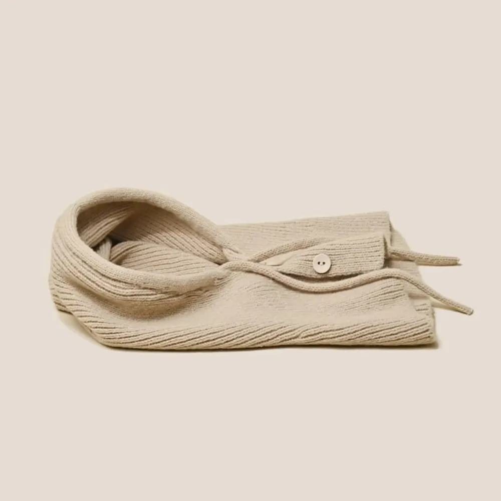 Solid Color Scarf Knitted Hat