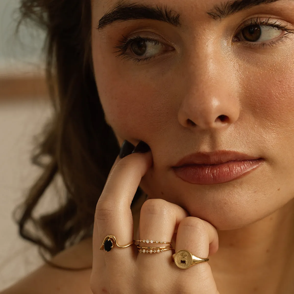 Solid Gold Textured Diamond Band