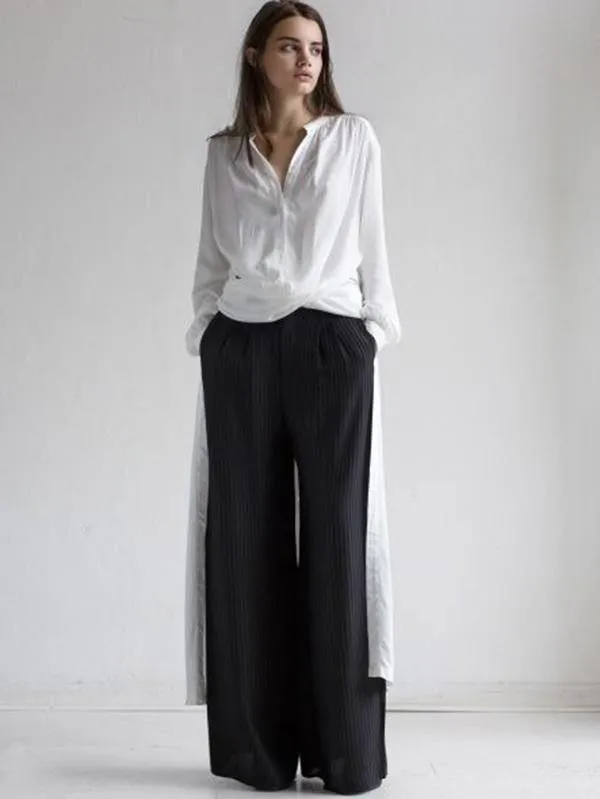 Solid Lapel Long Shirt Dress