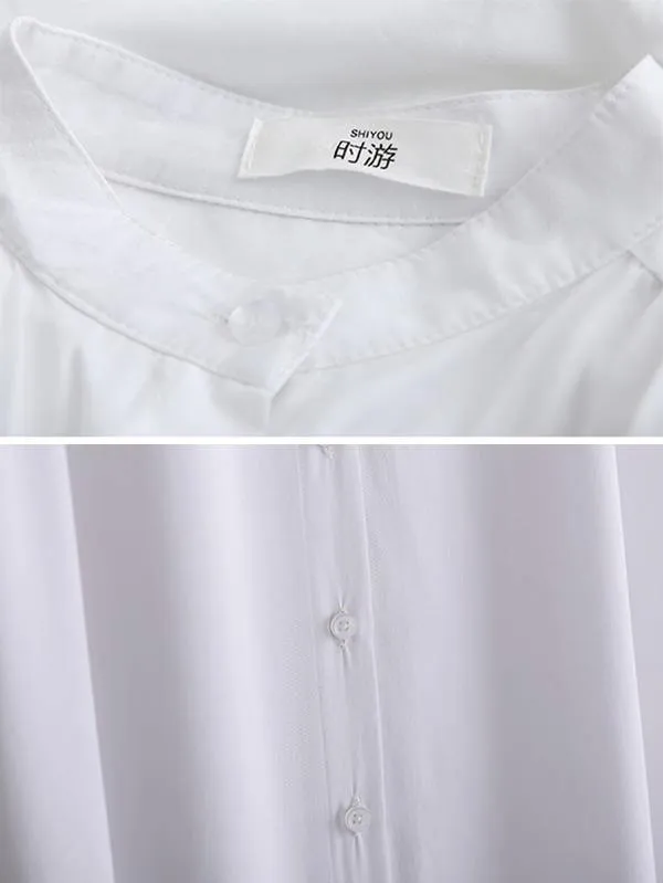 Solid Lapel Long Shirt Dress