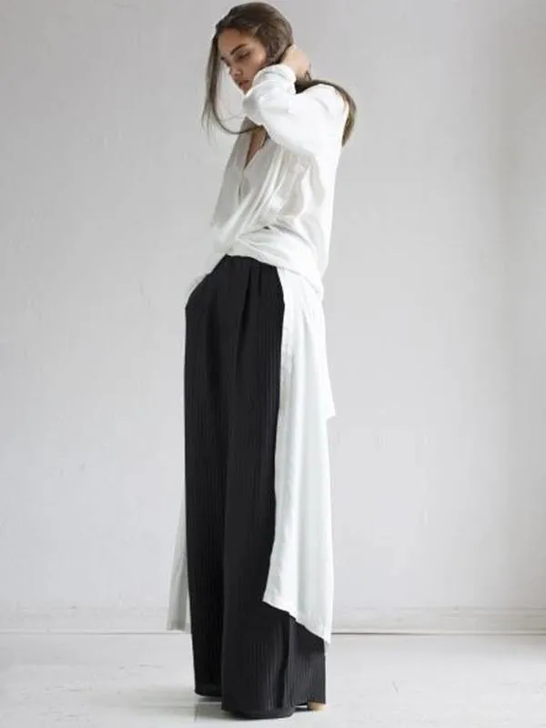 Solid Lapel Long Shirt Dress